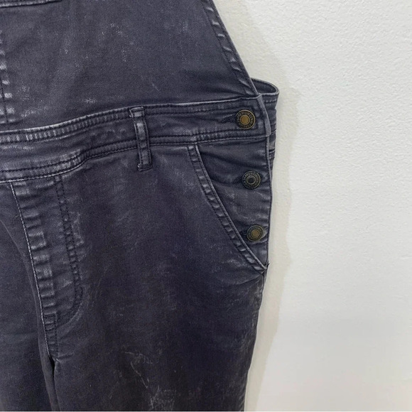 Forever 21 Denim Overalls Women 30 Black Fade Bib Pocket Y2K Western Retro Boho - Picture 4 of 12